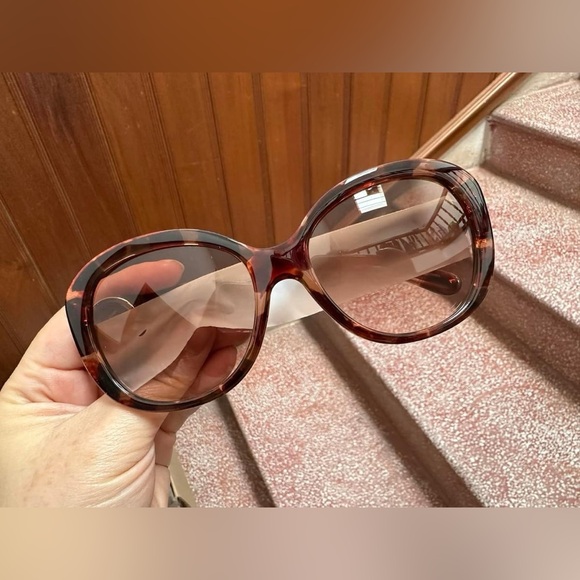 NIB - COACH Oversized Metal Soft Square Sunglasses - Pink Tortiose - Picture 6 of 6